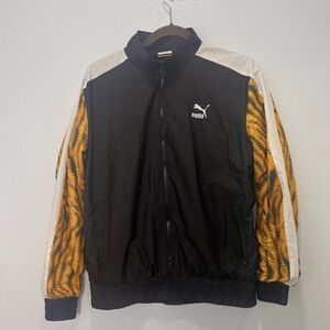 Puma Men's Black and Gold Bomber Jacket